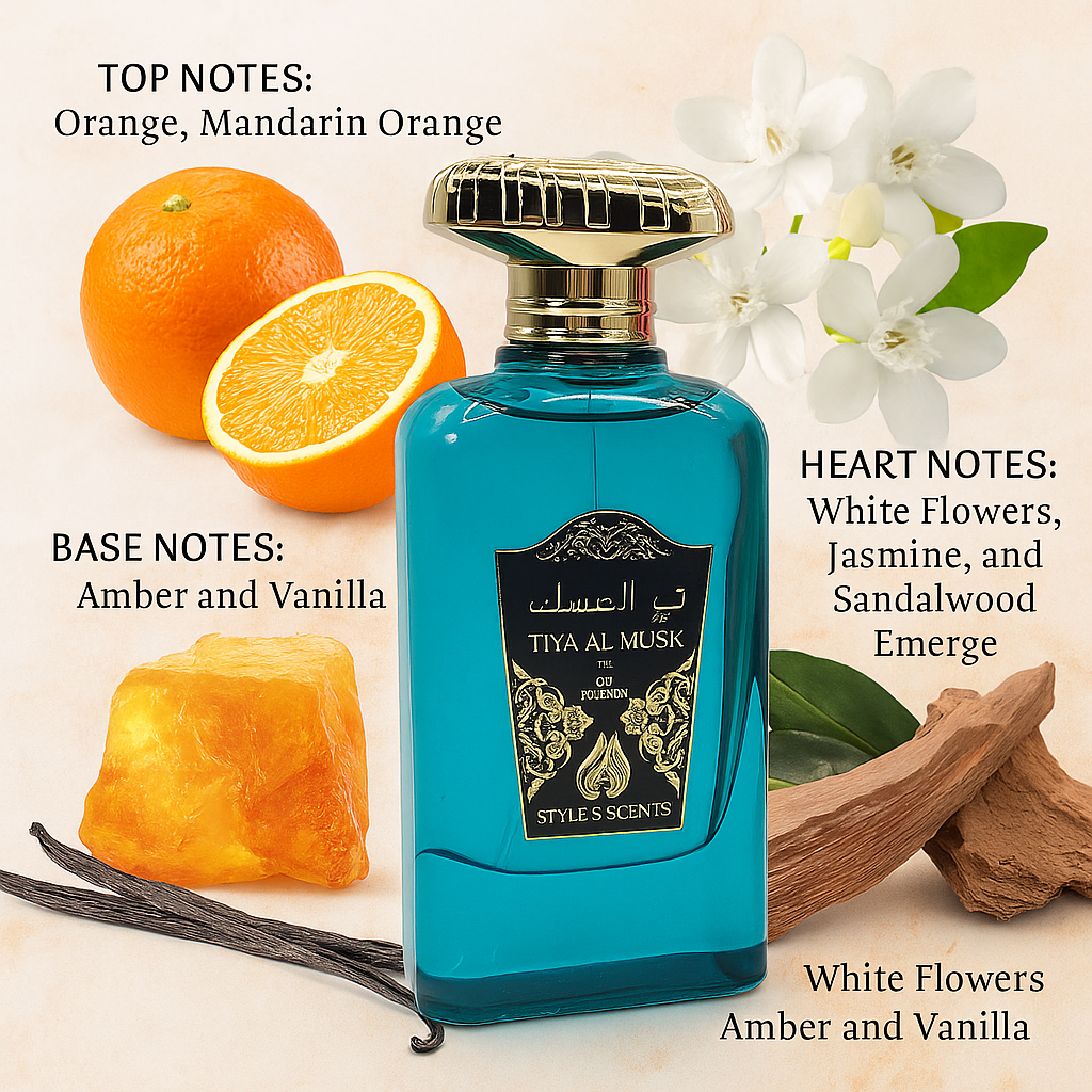 TIYA AL MUSK Unisex Perfume – Jasmine & Sandalwood | 100ml