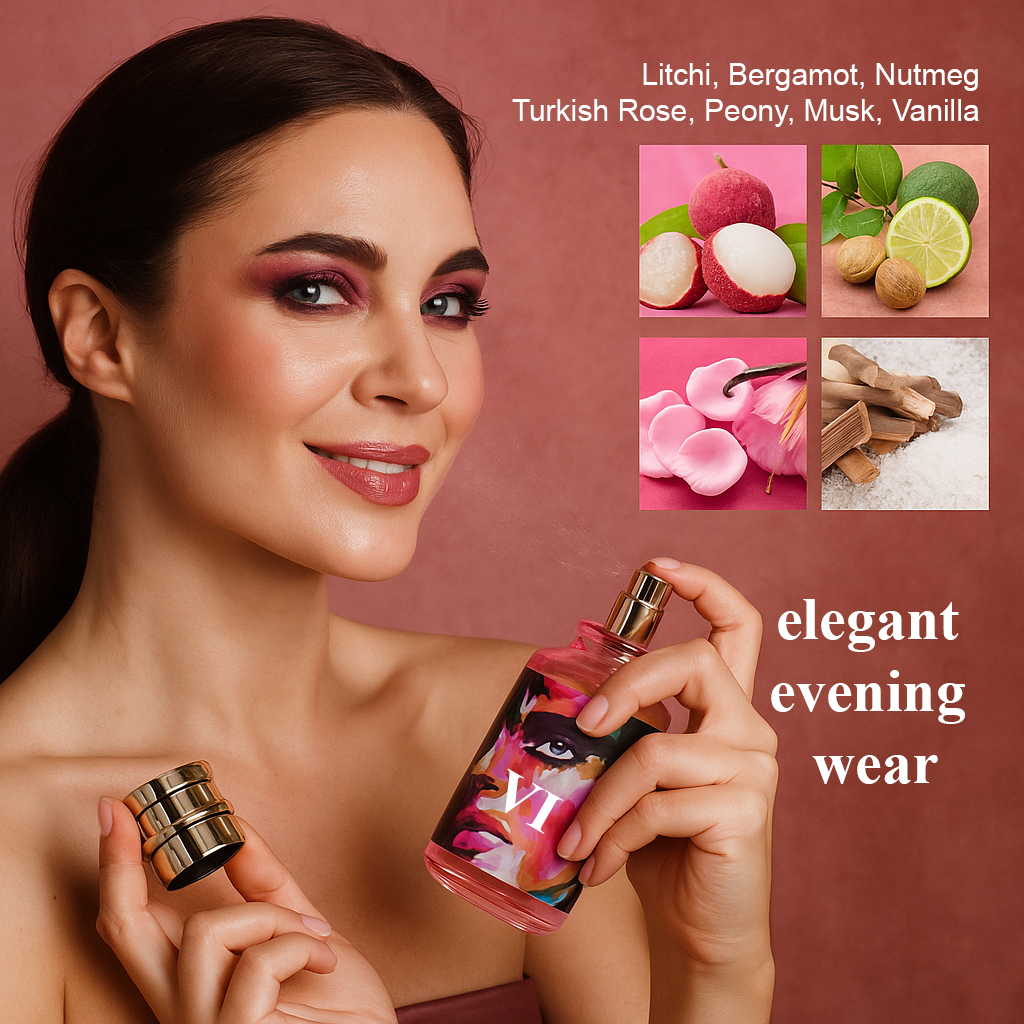 Romantic perfume collection with rose, jasmine, and vanilla notes – perfect for dating and love.
