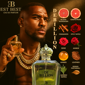 DE BILLION Eau De Parfum for Men – Bold Luxury Scent with Blood Mandarin, Grapefruit, Cinnamon & Amber | EST BEST 100ml Made in UAE (EB019)