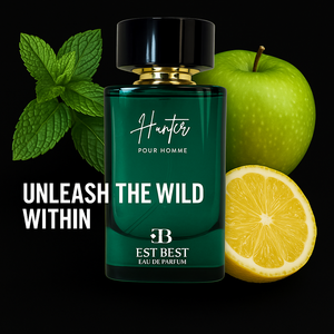 EST BEST Hunter Eau De Parfum – bottle with lemon, apple, vanilla notes