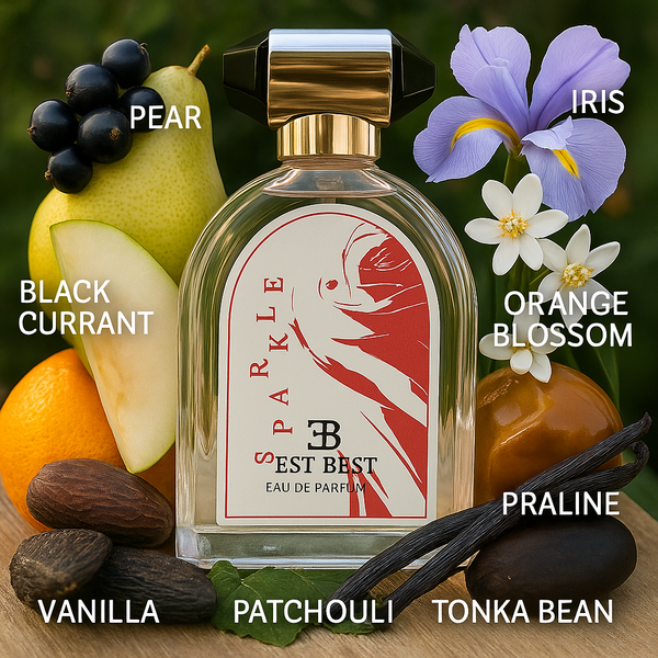 SPARKLE Eau De Parfum for Women – EST BEST | Fruity Floral Scent with Black Currant, Pear & Vanilla (EB024)