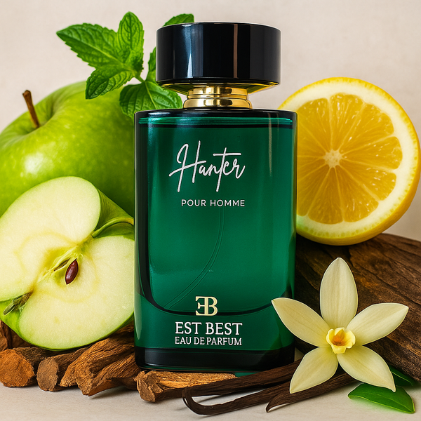 EST BEST Hunter Eau De Parfum – bottle with lemon, apple, vanilla notes