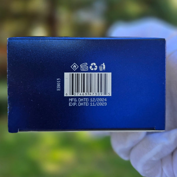 AZUL Eau De Parfum barcode with manufacturing and expiry date — EST BEST 100ml bottle.