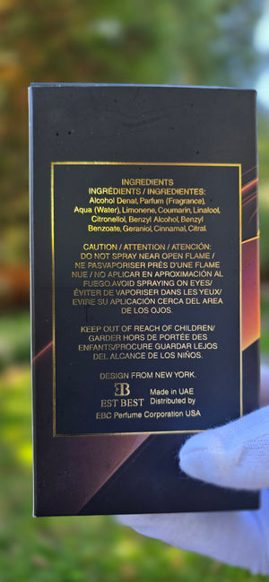 BLACK TIE perfume retail packaging box – EST BEST men’s fragrance