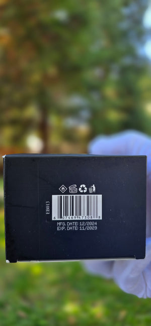 BLACK TIE perfume ingredients and caution label on packaging back