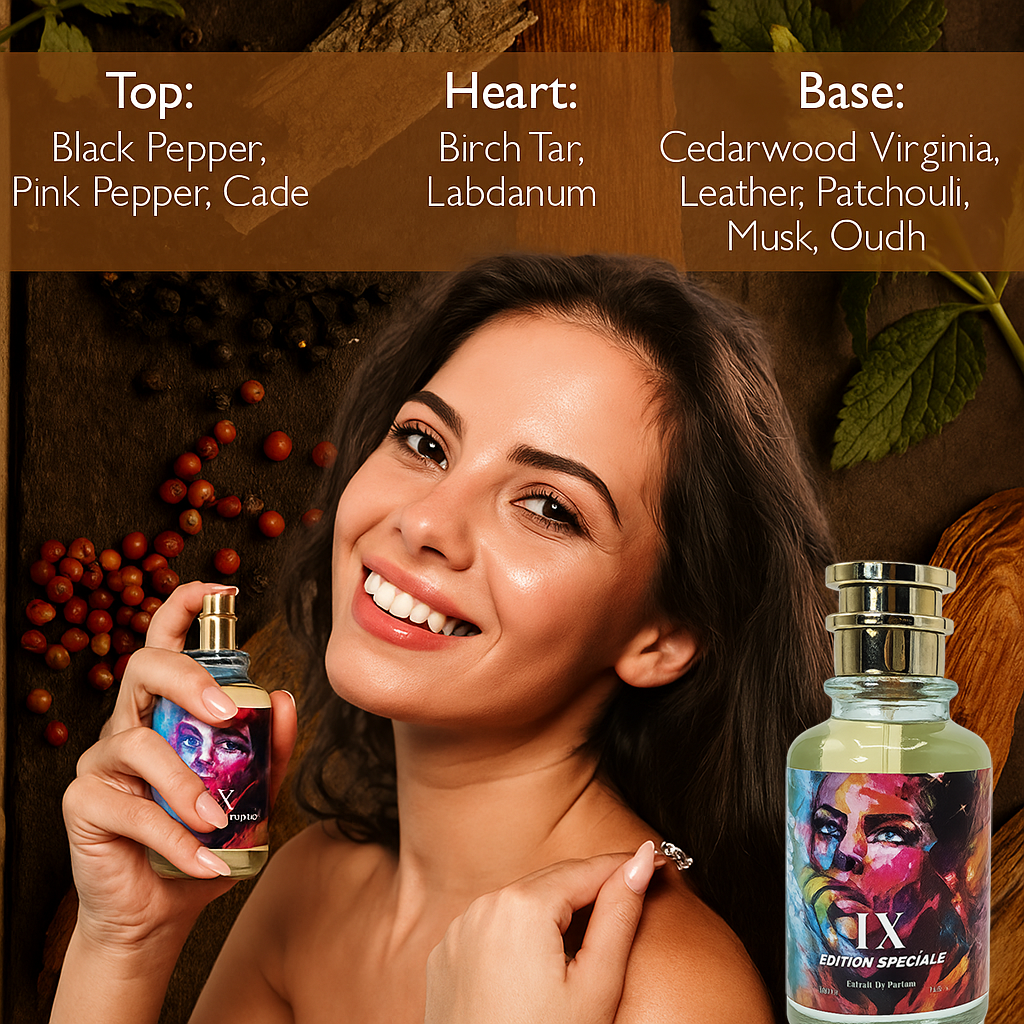 IX Edition Spéciale – Extrait de Parfum for Women | Bold Earthy Leather & Oudh Perfume | Long-Lasting Smoky Woody Scent 100ML – Made in UAE