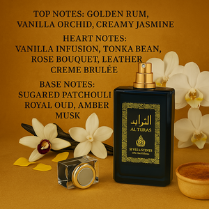 AL TURAS Eau De Parfum – Unisex Warm Spicy Perfume with Vanilla Orchid, Tonka Bean, Leather, Crème Brûlée, Patchouli & Royal Oud | Bold Amber Long-Lasting Luxury Fragrance 100ML – Made in UAE (MDO002)
