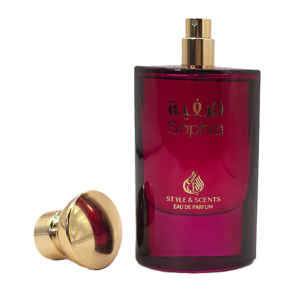 SAPHIA Eau De Parfum – Floral Gourmand Perfume for Women with Black Cherry, Rose, Almond, Vanilla, Tonka Bean & Cinnamon | Sweet, Warm & Long-Lasting Luxury Fragrance 100ML – Made in UAE (MDO006)
