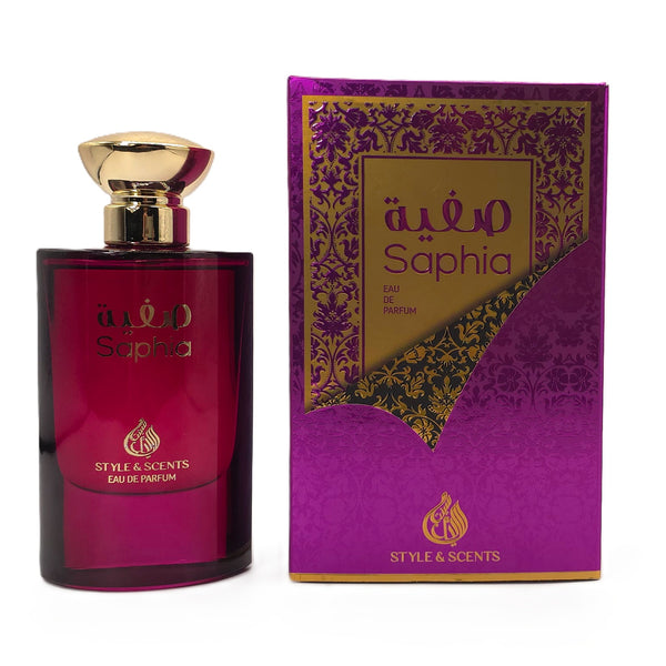 SAPHIA Eau De Parfum – Floral Gourmand Perfume for Women with Black Cherry, Rose, Almond, Vanilla, Tonka Bean & Cinnamon | Sweet, Warm & Long-Lasting Luxury Fragrance 100ML – Made in UAE (MDO006)