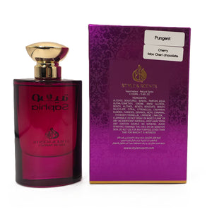 SAPHIA Eau De Parfum – Floral Gourmand Perfume for Women with Black Cherry, Rose, Almond, Vanilla, Tonka Bean & Cinnamon | Sweet, Warm & Long-Lasting Luxury Fragrance 100ML – Made in UAE (MDO006)