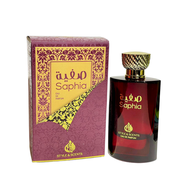 SAPHIA Eau De Parfum – Floral Gourmand Perfume for Women with Black Cherry, Rose, Almond, Vanilla, Tonka Bean & Cinnamon | Sweet, Warm & Long-Lasting Luxury Fragrance 100ML – Made in UAE (MDO006)