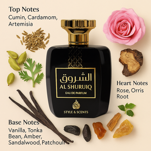 MDO009 AL SHURUQ Eau De Parfum – Spicy Woody Floral Scent for Men (100ml)