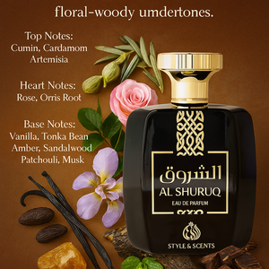 MDO009 AL SHURUQ Eau De Parfum – Spicy Woody Floral Scent for Men (100ml)