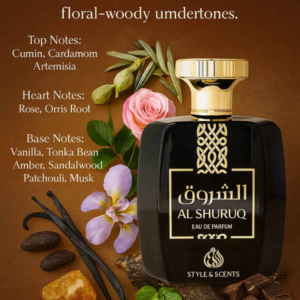MDO009 AL SHURUQ Eau De Parfum – Spicy Woody Floral Scent for Men (100ml)