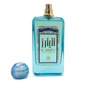 AL BAARIZ Eau De Parfum Unisex Side and Barcode – Made in UAE