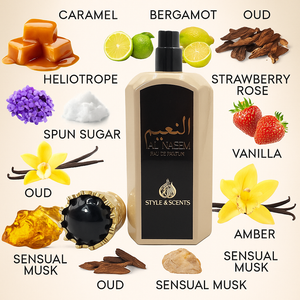 AL NAEEM Eau De Parfum – Unisex Perfume with Caramel, Vanilla, Oud, and Spun Sugar | Sweet & Musky Long-Lasting Luxury Fragrance 100ML – Made in UAE (MDO019)
