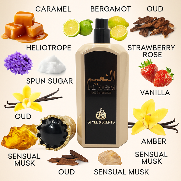 AL NAEEM Eau De Parfum – Unisex Perfume with Caramel, Vanilla, Oud, and Spun Sugar | Sweet & Musky Long-Lasting Luxury Fragrance 100ML – Made in UAE (MDO019)