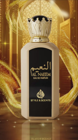 Bottle and Box of AL NAEEM Eau De Parfum by Style & Scents – 100ML